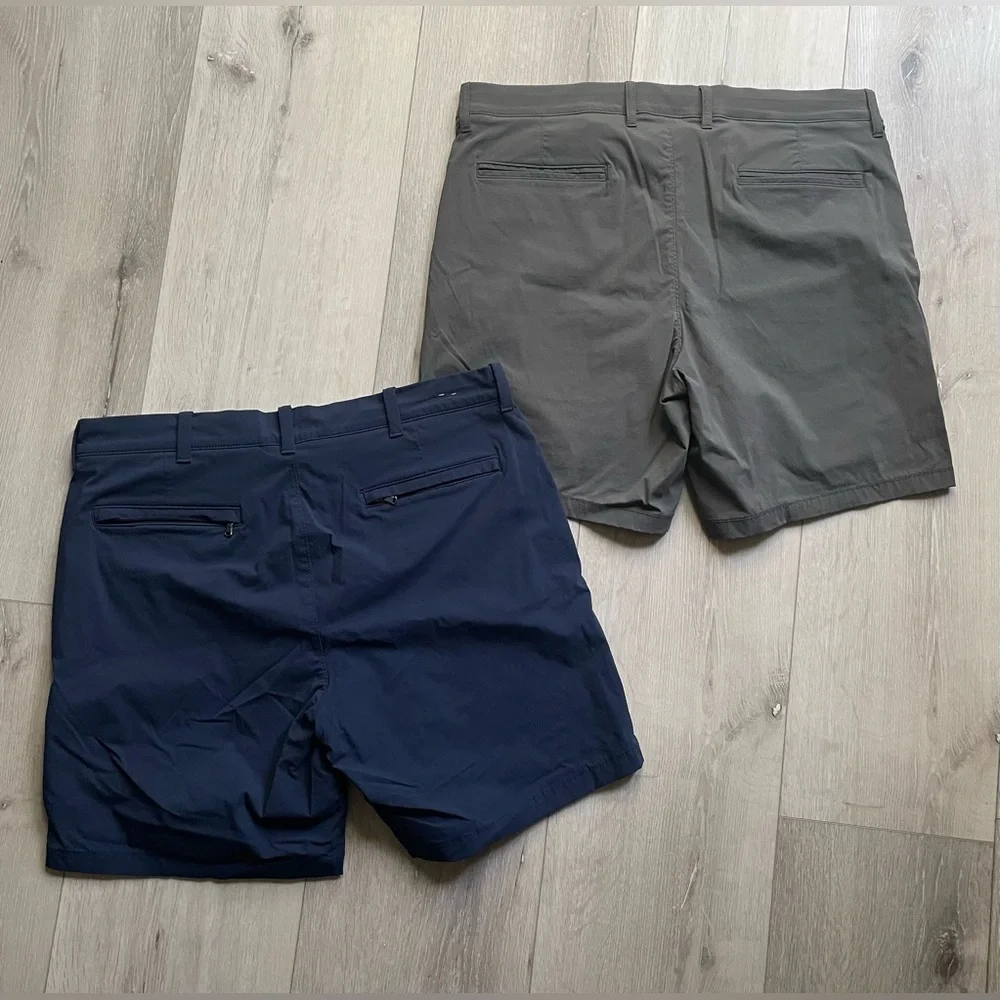 J. Crew Tech Short Bundle in Gray and Navy Blue - Stretch Comfort Tech - Size 34 - Picture 2 of 4
